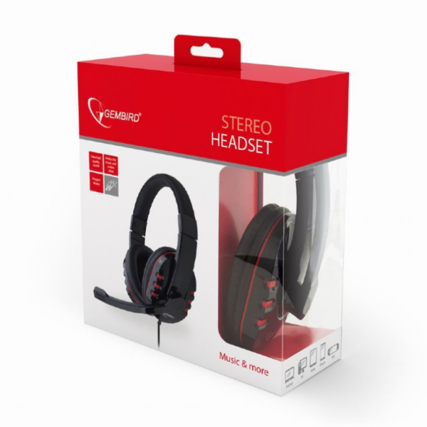 Gembird GHS-402 auricular y casco Auriculares Alámbrico Diadema Juego Negro