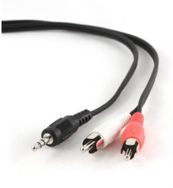 Gembird 5m, 3.5mm/2xRCA, M/M cable de audio 3,5mm Negro, Rojo, Blanco