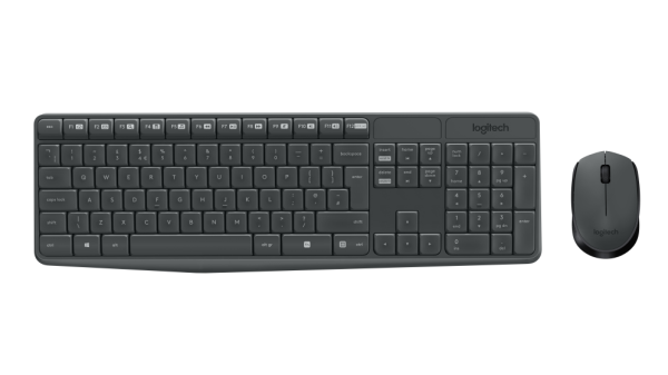 Logitech MK235 teclado Ratón incluido USB QWERTY Español Gris