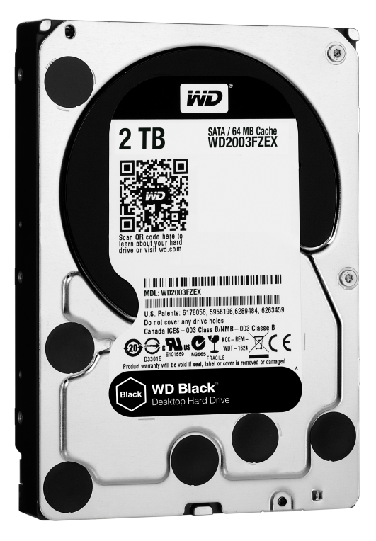 Western Digital Black disco duro interno 2 TB 7200 RPM 64 MB 3.5" Serial ATA III