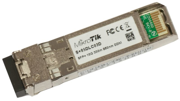 Mikrotik S+85DLC03D red modulo transceptor Fibra óptica 10000 Mbit/s SFP+ 850 nm