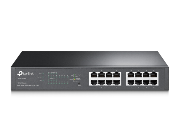 TP-Link TL-SG1016PE Gestionado L2 Gigabit Ethernet (10/100/1000) Energía sobre Ethernet (PoE) 1U Negro