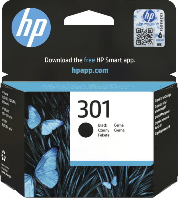 HP 301 Black Original Ink Cartridge cartucho de tinta 1 pieza(s) Rendimiento estándar