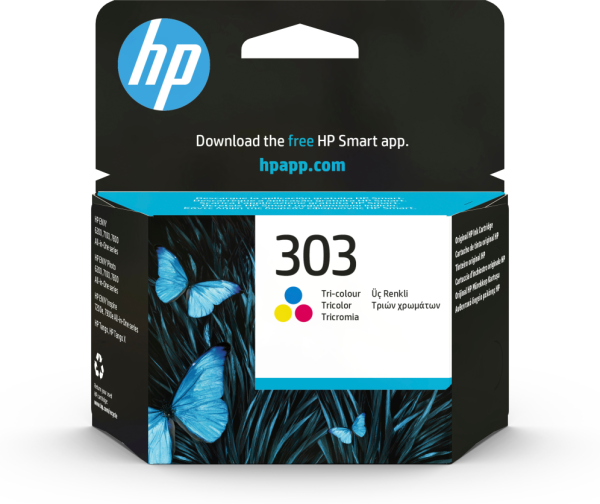 HP 303 Tri-color Original Ink Cartridge cartucho de tinta 1 pieza(s) Rendimiento estándar Cian, Magenta, Amarillo