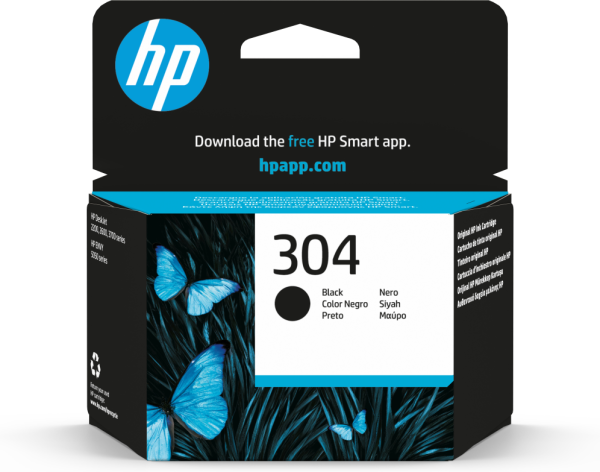 HP 304 Black Original Ink Cartridge cartucho de tinta 1 pieza(s) Rendimiento estándar