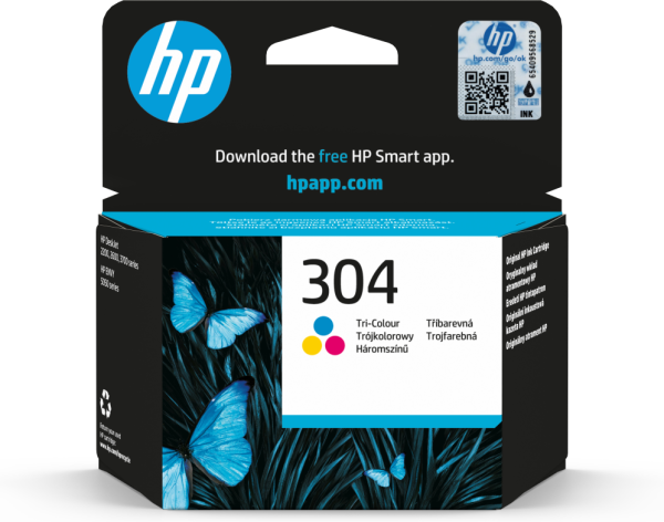 HP 304 Tri-color Original Ink Cartridge cartucho de tinta 1 pieza(s) Rendimiento estándar Cian, Magenta, Amarillo