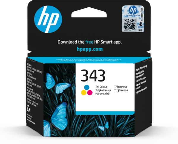 HP 343 Tri-color Original Ink Cartridge cartucho de tinta 1 pieza(s) Rendimiento estándar Cian, Magenta, Amarillo