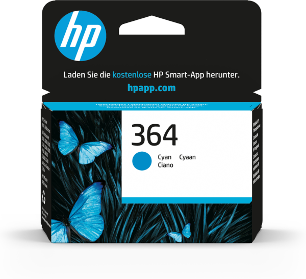 HP 364 Cyan Original Ink Cartridge cartucho de tinta 1 pieza(s) Rendimiento estándar