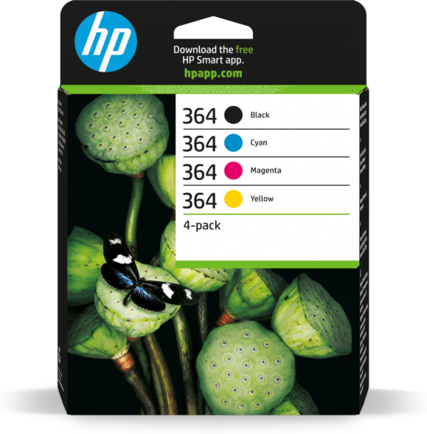 HP 364 4-pack Black/Cyan/Magenta/Yellow Original Ink Cartridges cartucho de tinta 4 pieza(s) Rendimiento estándar Negro, Cian, Magenta, Amarillo