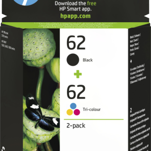 HP 62 2-pack Black/Tri-color Original Ink Cartridges cartucho de tinta 2 pieza(s) Rendimiento estándar Negro, Cian, Magenta, Amarillo