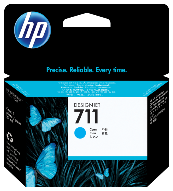 HP 711 29-ml Cyan DesignJet Ink Cartridge cartucho de tinta 1 pieza(s) Original