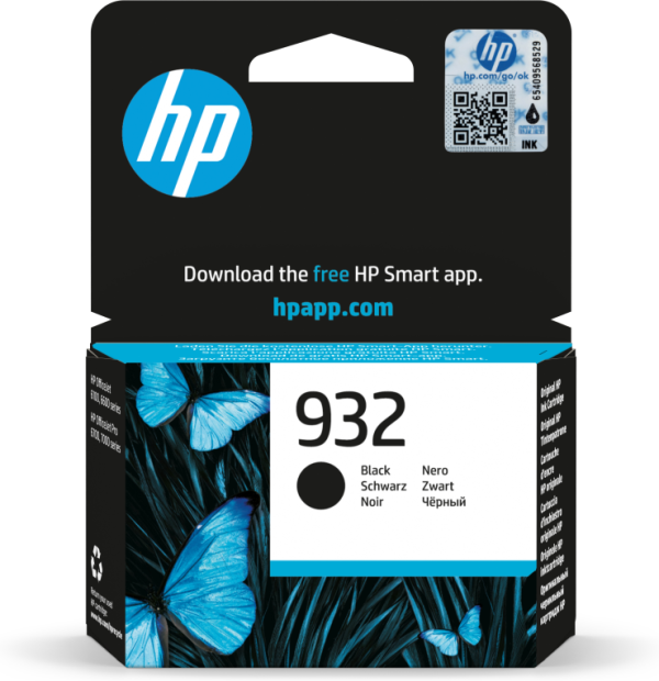 HP 932 Black Original Ink Cartridge cartucho de tinta 1 pieza(s) Rendimiento estándar