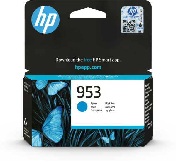 HP 953 Cyan Original Ink Cartridge cartucho de tinta 1 pieza(s) Rendimiento estándar