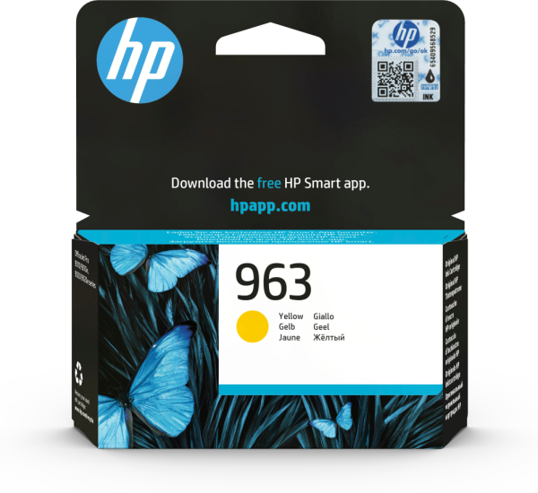 HP 963 Yellow Original Ink Cartridge cartucho de tinta 1 pieza(s) Rendimiento estándar