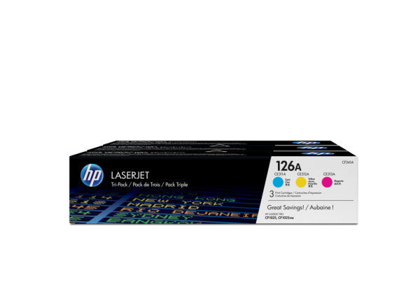 HP 126A 3-pack Cyan/Magenta/Yellow Original LaserJet Toner Cartridges cartucho de tóner 3 pieza(s) Cian, Magenta, Amarillo