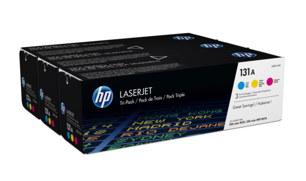 HP 131A 3-pack Cyan/Magenta/Yellow Original LaserJet Toner Cartridges cartucho de tóner 3 pieza(s) Cian, Magenta, Amarillo