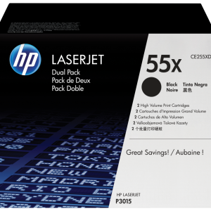 HP 55X 2-pack High Yield Black Original LaserJet Toner Cartridges cartucho de tóner 2 pieza(s)