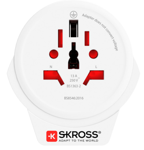 Skross 1.500266 adaptador de enchufe eléctrico Tipo F Universal Blanco