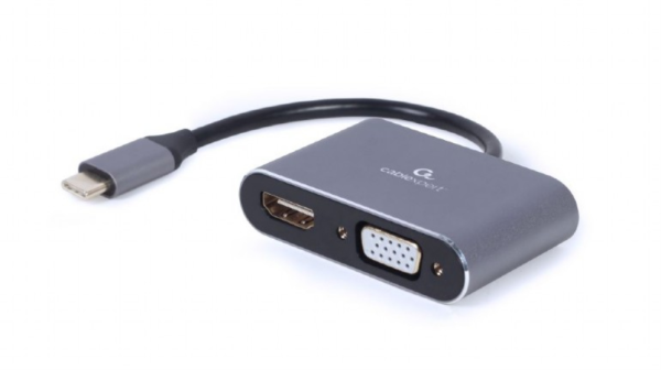 Gembird A-USB3C-HDMIVGA-01 Adaptador gráfico USB 3840 x 2160 Pixeles Gris