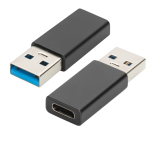 Ewent EW9650 cambiador de género para cable USB Type-A USB Tipo C Negro