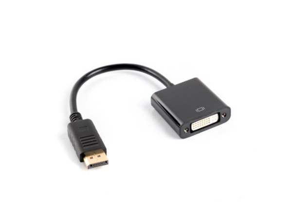 Lanberg AD-0007-BK adaptador de cable de vídeo 0,1 m DisplayPort DVI-D Negro