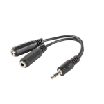 Lanberg AD-0024-BK cable de audio 0,1 m 3,5mm 2 x 3.5mm Negro