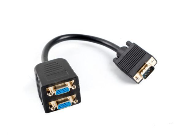 Lanberg AD-0020-BK cable VGA 0,2 m VGA (D-Sub) 2 x VGA (D-Sub) Negro