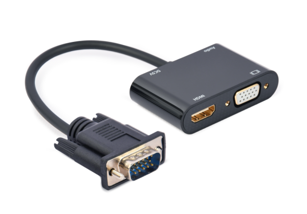 Gembird A-VGA-HDMI-02 adaptador de cable de vídeo 0,15 m HDMI + VGA (D-Sub) VGA (D-Sub) Negro