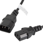 Lanberg CA-C13E-10CC-0018-BK cable de transmisión Negro 1,8 m C13 acoplador C14 acoplador