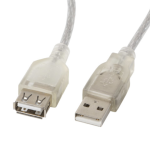 Lanberg CA-USBE-12CC-0018-TR cable USB USB 2.0 1,8 m USB A Transparente