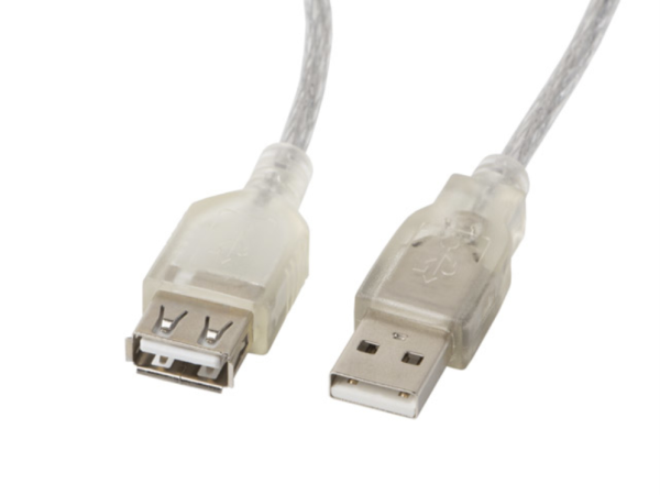 Lanberg CA-USBE-12CC-0018-TR cable USB USB 2.0 1,8 m USB A Transparente