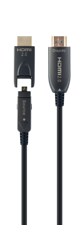 Gembird CCBP-HDMID-AOC-30M cable HDMI HDMI tipo A (Estándar) HDMI tipo D (Micro) Negro