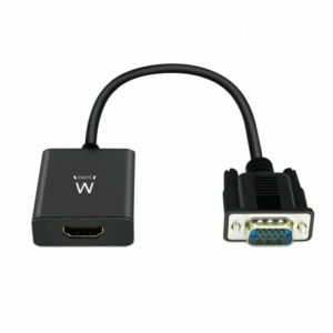 Ewent EW9866 adaptador de cable de vídeo 0,202 m VGA (D-Sub) HDMI + 3.5mm Negro