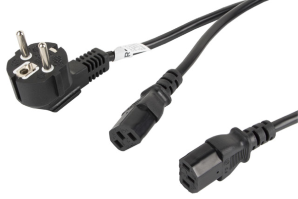 Lanberg CA-C13C-13CC-0018-BK cable de transmisión Negro 2 m C13 acoplador CEE7/7