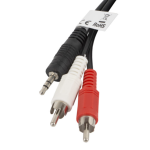 Lanberg CA-MJRC-10CC-0020-BK cable de audio 2 m 3,5mm RCA Negro, Rojo, Blanco