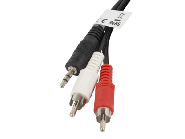 Lanberg CA-MJRC-10CC-0020-BK cable de audio 2 m 3,5mm RCA Negro, Rojo, Blanco