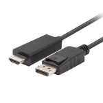 Lanberg CA-DPHD-11CC-0018-BK cambiador de género para cable DisplayPort HDMI Negro