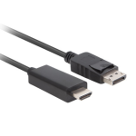 Lanberg CA-DPHD-11CC-0050-BK cambiador de género para cable DisplayPort HDMI Negro