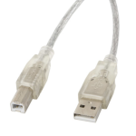 Lanberg CA-USBA-12CC-0018-TR cable USB USB 2.0 1,8 m USB B Transparente