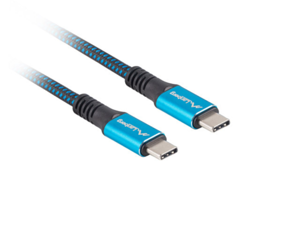 Lanberg CA-CMCM-45CU-0012-BK cable USB 0,12 m USB4 Gen 2x2 USB C Negro, Azul