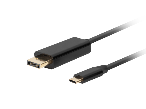 Lanberg CA-CMDP-10CU-0005-BK adaptador de cable de vídeo 0,5 m USB Tipo C DisplayPort Negro