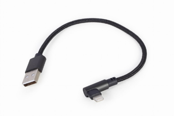 Gembird CC-USB2-AMLML-0.2M cable de conector Lightning 0,2 m Negro