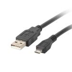 Lanberg CA-USBM-10CC-0003-BK cable USB USB 2.0 0,3 m Micro-USB B USB A Negro