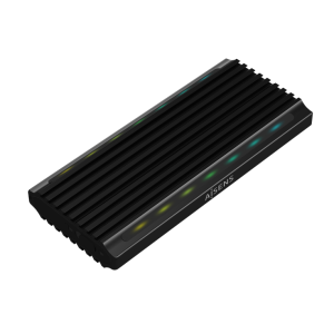 AISENS ASM2-RGB012B caja para disco duro externo Caja externa para unidad de estado sólido (SSD) Negro