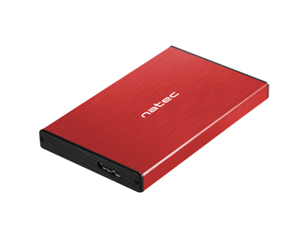 NATEC Rhino GO Carcasa de disco duro/SSD Rojo 2.5"