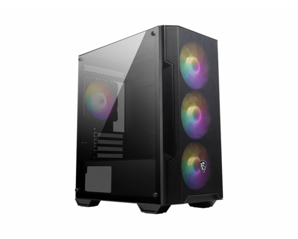 MSI MAG FORGE M100A carcasa de ordenador Micro Torre Negro, Transparente