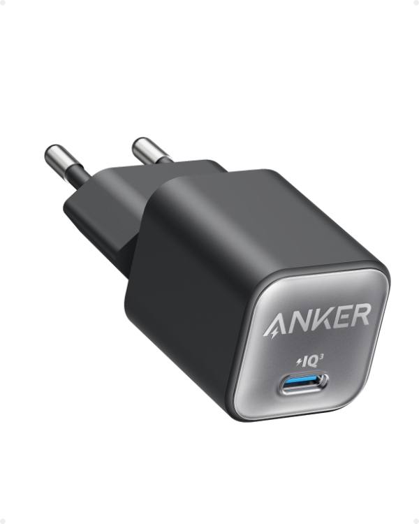 Anker 511 Nano 3 Auriculares, Auriculares, Teléfono móvil, Netbook, Portátil, Batería portátil, Smartphone, Tableta, Universal Negro Corriente alterna Carga rápida Interior