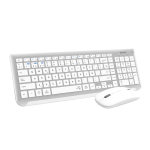 SUBBLIM SUBKBC-DCEP10 teclado Ratón incluido Universal RF Wireless + Bluetooth QWERTY Español Plata, Blanco