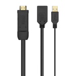 AISENS A122-0642 adaptador de cable de vídeo 0,1 m HDMI tipo A (Estándar) DisplayPort + USB Type-A