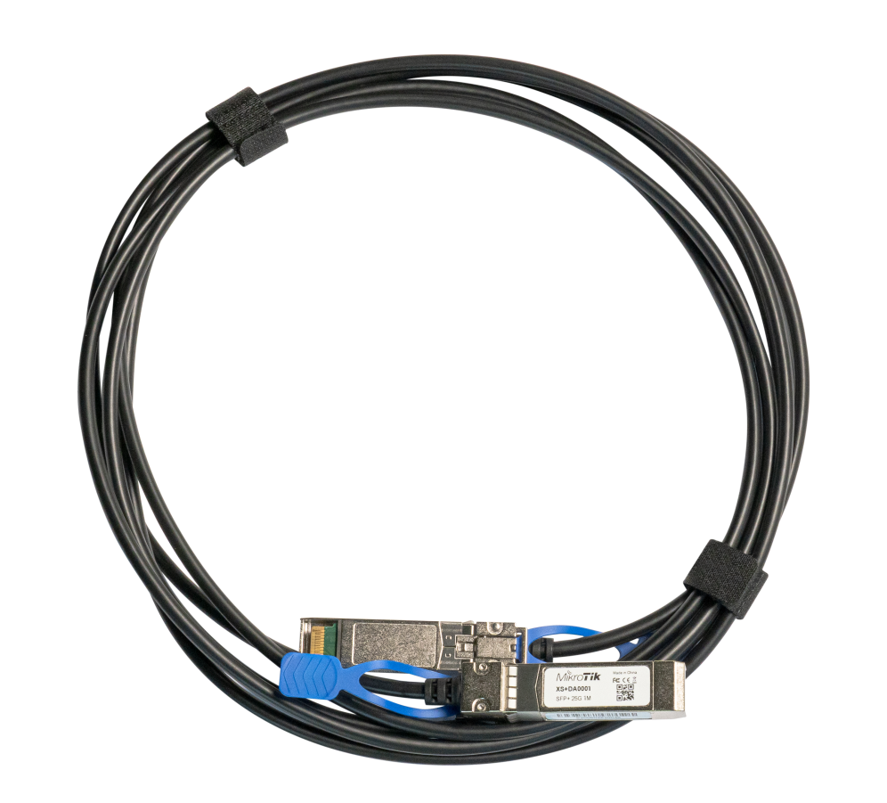 Mikrotik XS+DA0001 Cable de fibra óptica e InfiniBand 1 m SFP/SFP+/SFP28 Negro